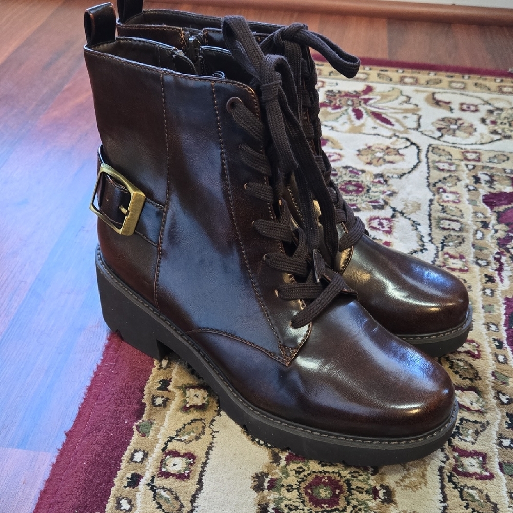 Naturalizer Dark Brown Lace Up Boots